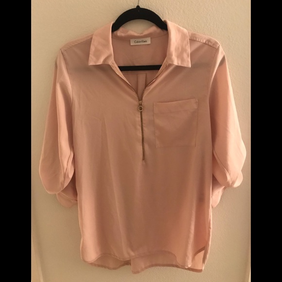 Calvin Klein Tops - Calvin Klein peach/pink work shirt good condition